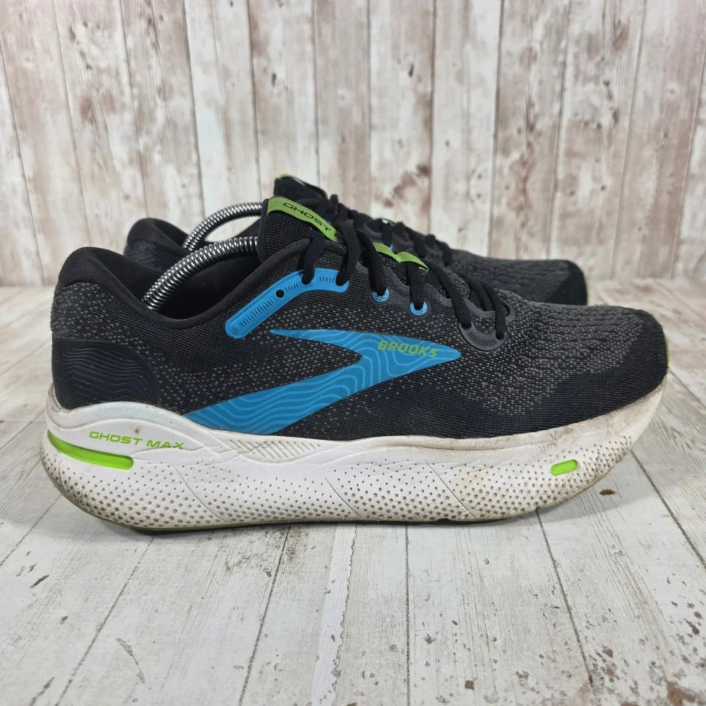 Brooks Ghost Max Mens 11 Black Blue Lime Running Shoes 1104061D060 DNA LOFT v2